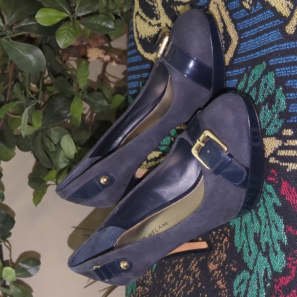 ❤️3/$20 Antonio Melani Navy Blue Women's Heels - Picture 2 of 8